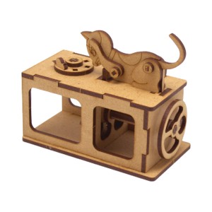 [쌤이오] 나무로 만드는 STEAM ART KIT 오토마타-고양이