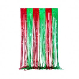파티장식은박수술커튼 2색믹스(홀로그램레드그린)